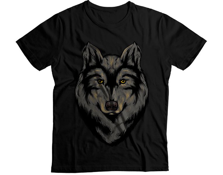 Wolf S Head Yellow Eyes Graphic T-Shirt