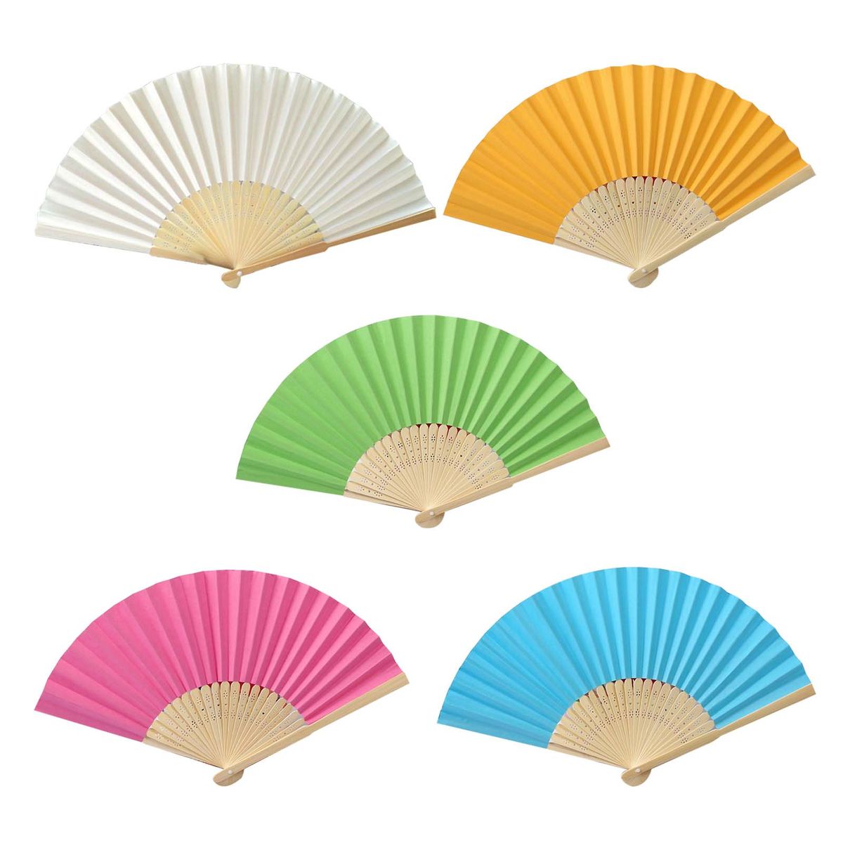 Fashion Beauty Summer Cooling Chinese Multi-coloured Bamboo Fans 38cm 