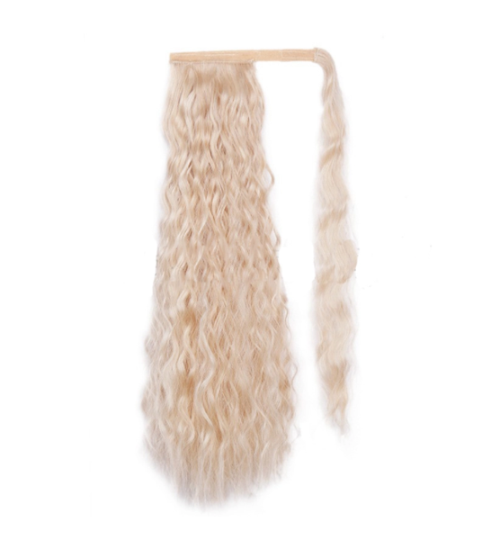 Wraparound Ponytail Extension Blonde 22 Inch Wavy