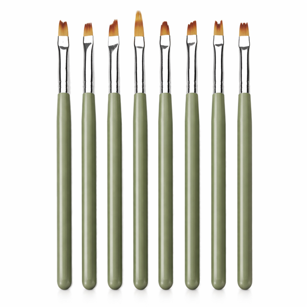 8-Piece Set - Nail Art Brush - Green
