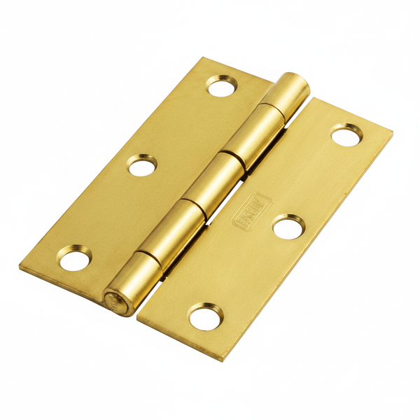 Fascor 100mm Brass Plated Butt Hinge - 2 Piece for Doors &amp; Cabinets