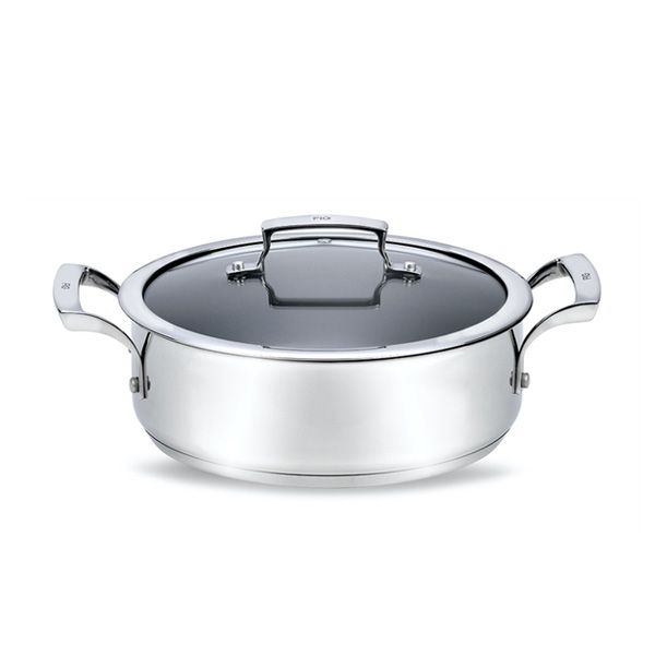 28cm Non Stick Stainless Steel Stewpan with Glass Lid