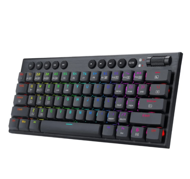 61-Key RGB Low-Profile Mechanical Gaming Keyboard Black | Fast Red Switches