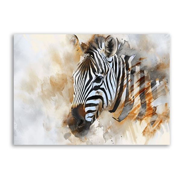 Watercolour Zebra Canvas Abstract Wall Art