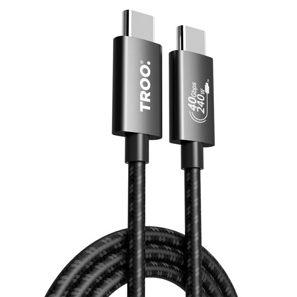 TROO Certified USB4.0 240W 8K ThunderBolt Fast Charge Type-C Braided Cable