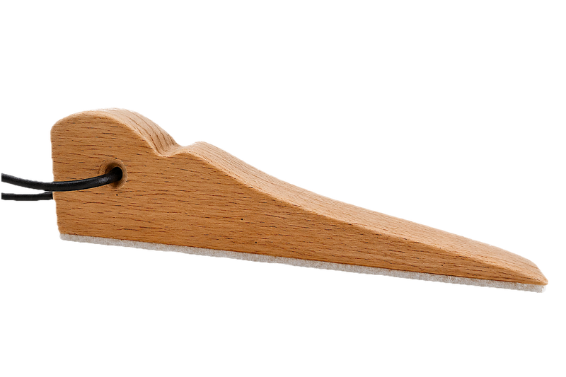 Wooden Door Stopper Wedge with Leather Handle