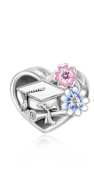 Sterling Silver Charm, Graduation Charm European Bracelet, Graduation Gift