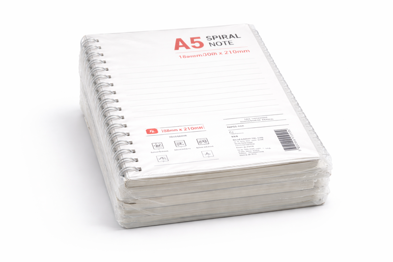 A5 Spiral Notebook - Lined Pages,70 Sheets-4 x Notebooks