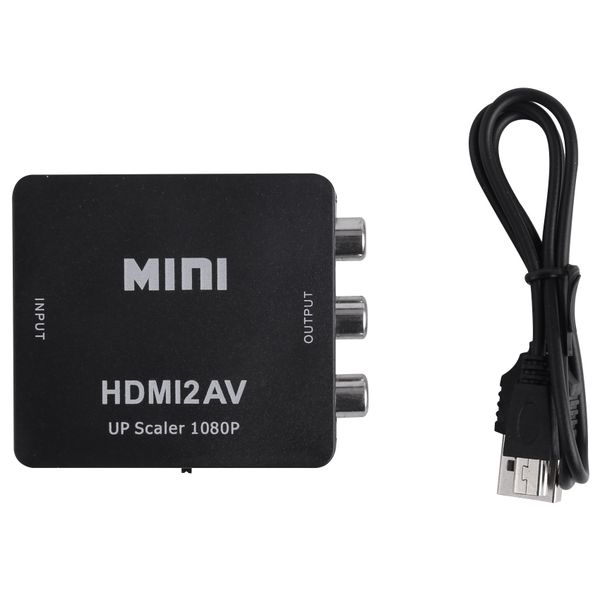 MINI HDMI to 3RCA CVBS Composite Video AV Converter Adapter Black