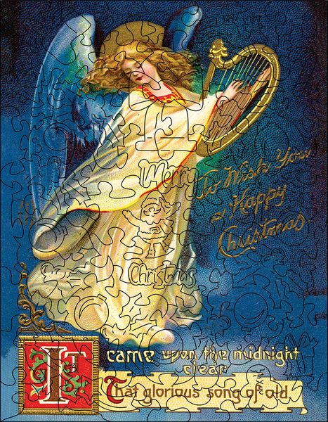 Christmas Postcard: Glorious Song - 88 pieces wooden puzzle