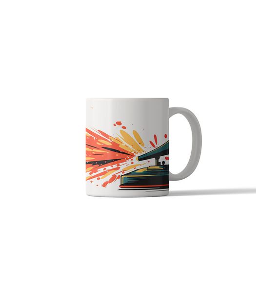 Retro Record Player DSG 5 Printed Coffee Mug