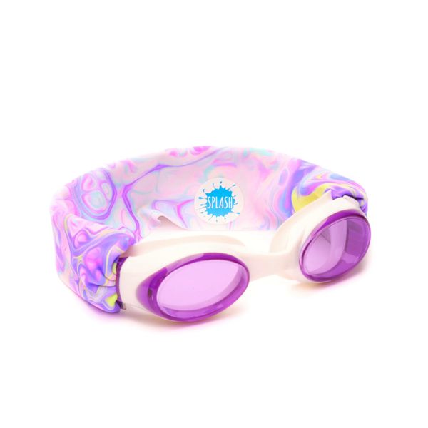 Splash Place Tangle-free Swim Goggles - Pastel Swirl Material Strap
