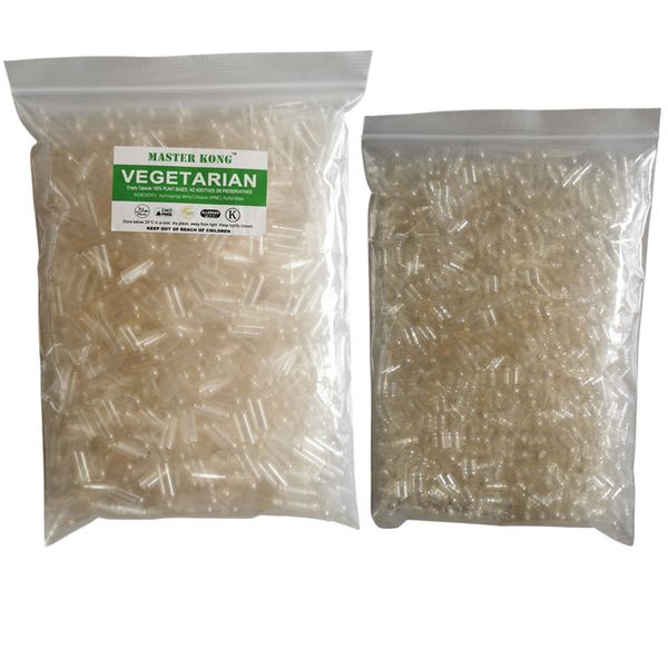 Empty Capsule Shells - Size 00 Plant-Based 1000-Piece Vegetarian Separate