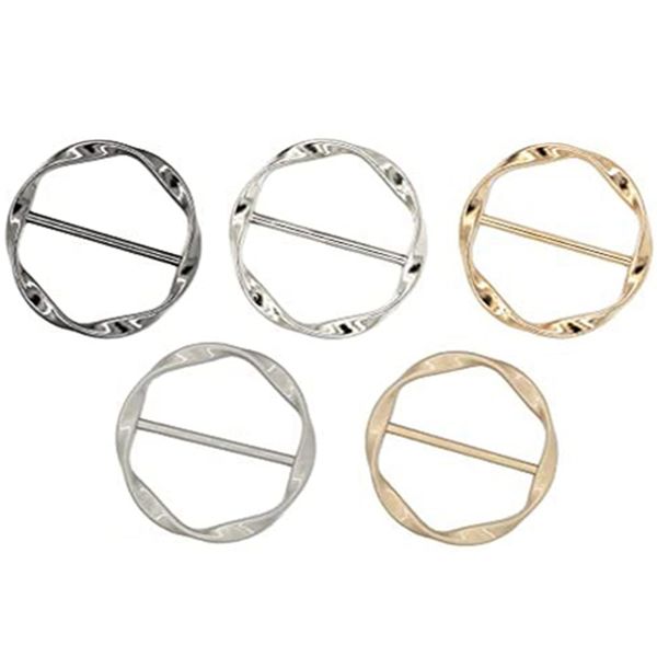 5PCS Scarf Ring Clip Tie Clips for Women T-Shirt Twist Knot