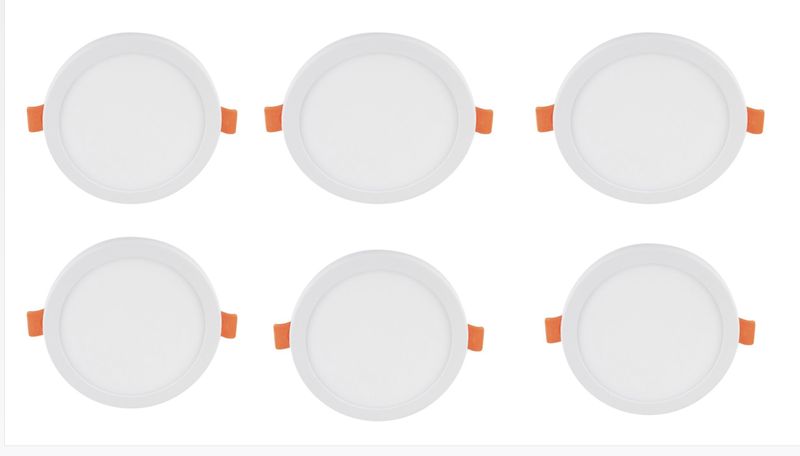 Sylvania Panel Round Indoor Recessed Led Fixture 6W(6500k)-6 Units