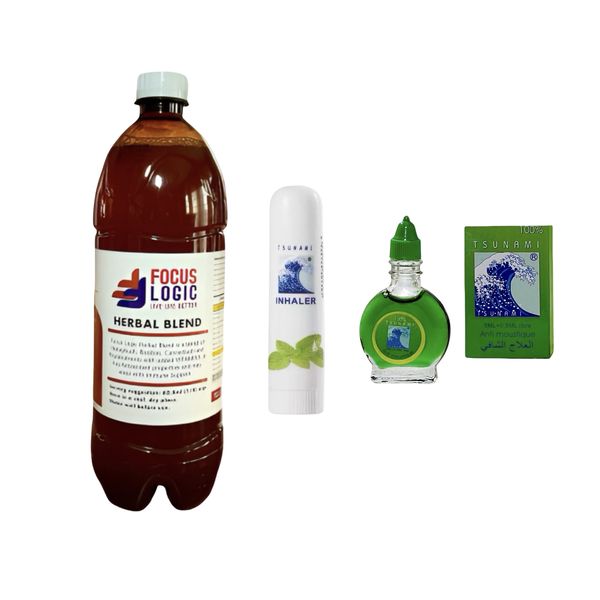 Focus Logic 1L + Tsunami Inhaler &amp; Ointment - Refresh Combo Pack