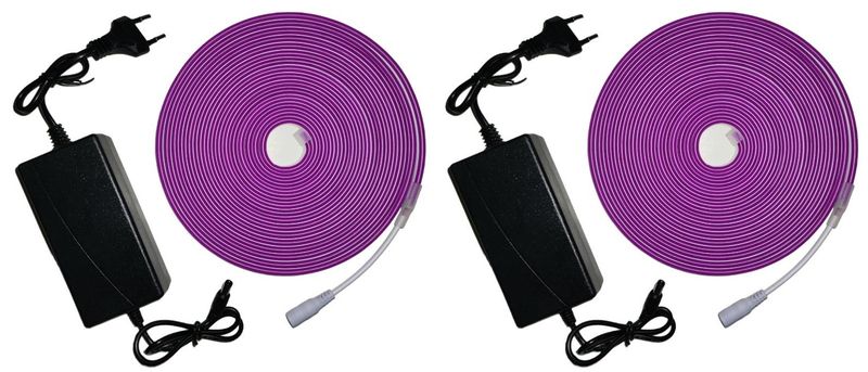 Hello Today 5 Meter LED Neon Strip Light With Power Supply 800lm - 2 Pack
