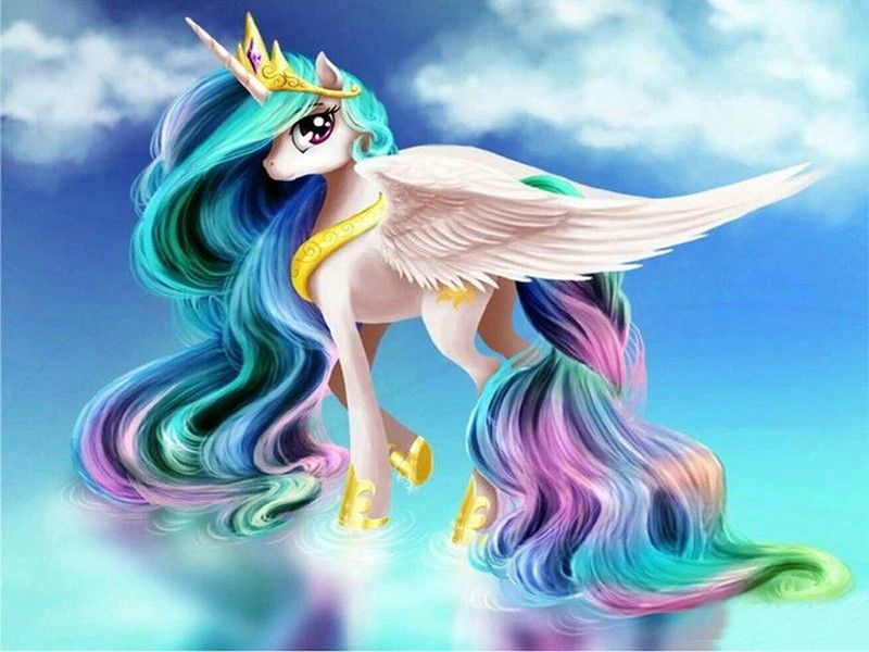 Unicorn Diamond Painting DIY Kit Princess Pony 5d Diamond Art Kit - 30x30cm
