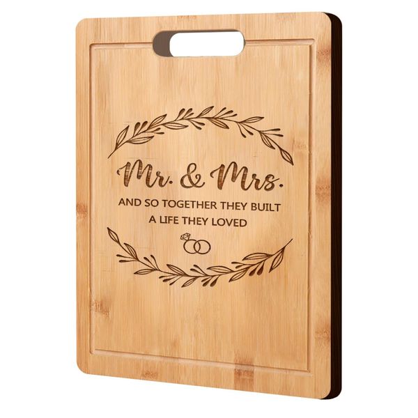 Bamboo Cutting Board with Gravy Trap Engraved Wedding Gifts for Couple 2026