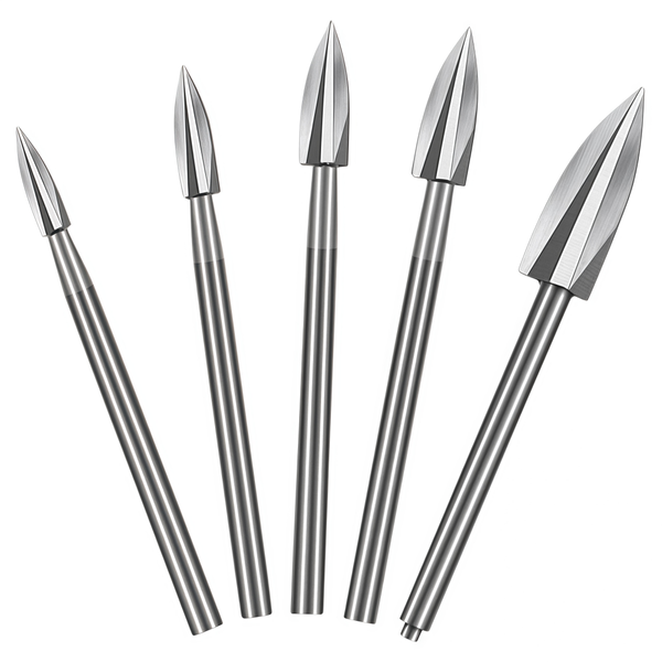 5-Pack Wood Carving Drill Bits 3mm Shank Steel Engraving Set