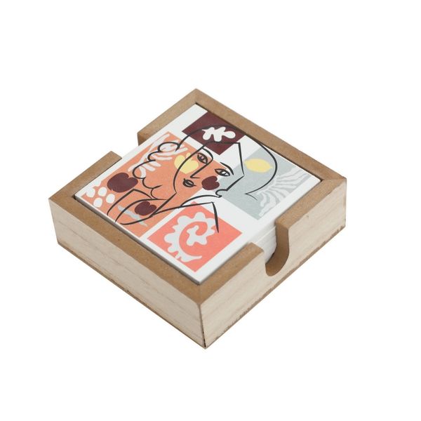 SoGood-Candy - Wooden Box with 6 Coasters - La Femme