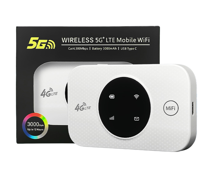 4G Portable Wi-Fi Hotspot with LED Indicator - MiFi (SIM Card Compatible