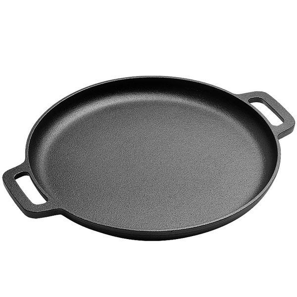 Pruchef - Heavyweight Round Cast Iron Griddle Skillet Pan - 30cm Diameter