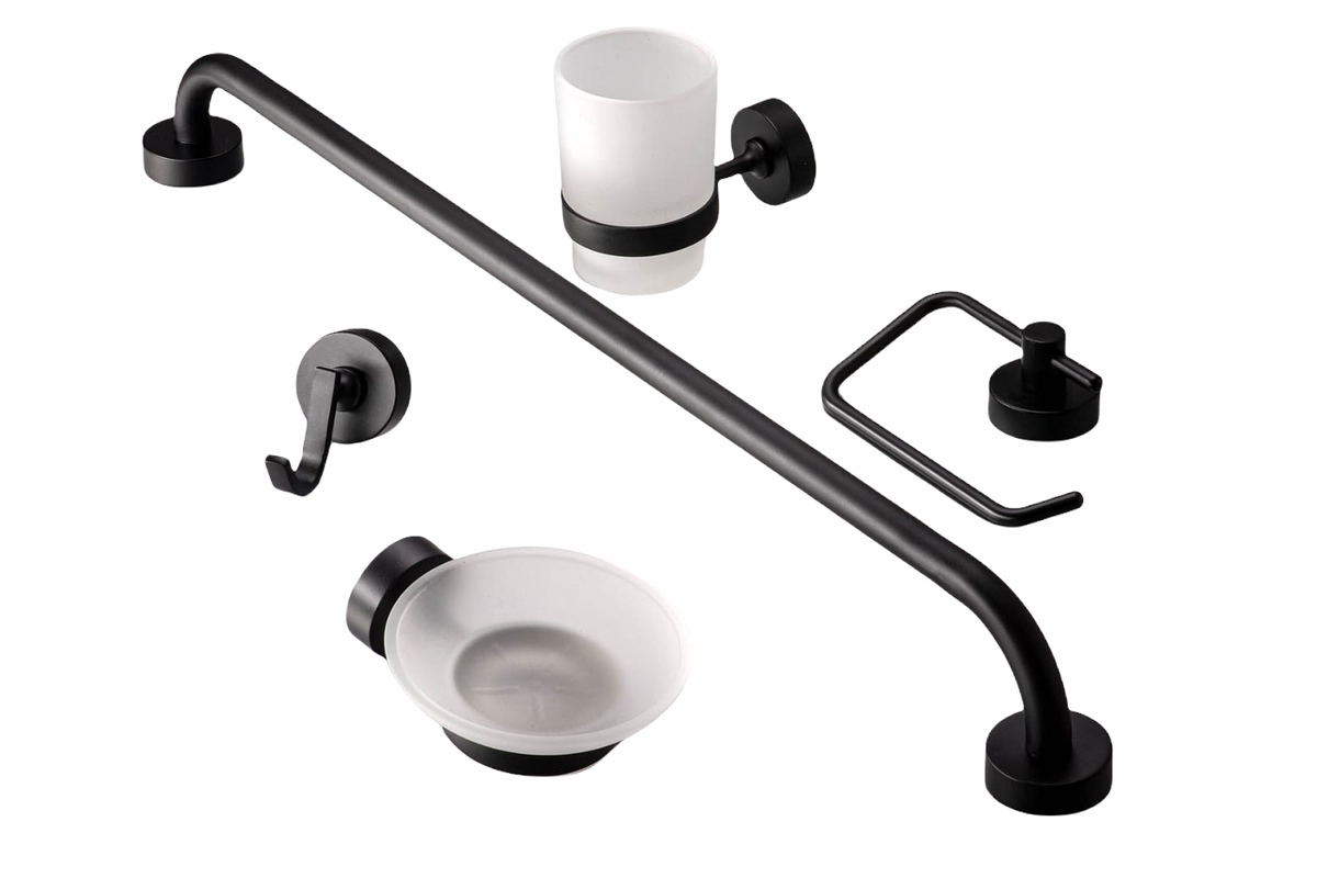 Gio Bella 5 Piece Matte Black Bathroom Accessory Gift Set Shop Today