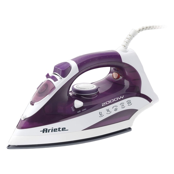 Ariete Purple Steam Clothes Iron 2200W with Ceramic Soleplate Anti-drip