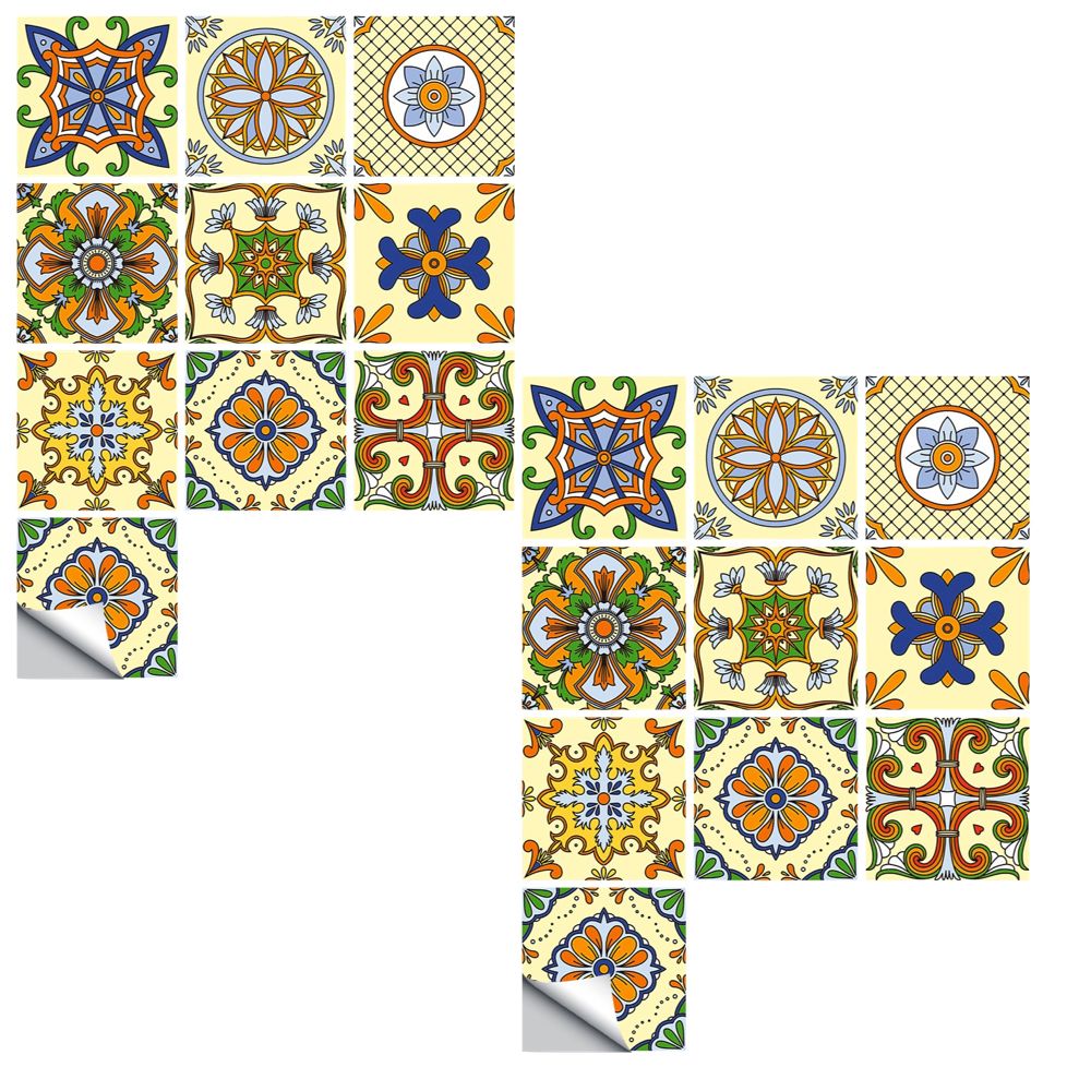 Home Decor Wall Tile Sticker Set of 20 Vintage Shop Today. Get it