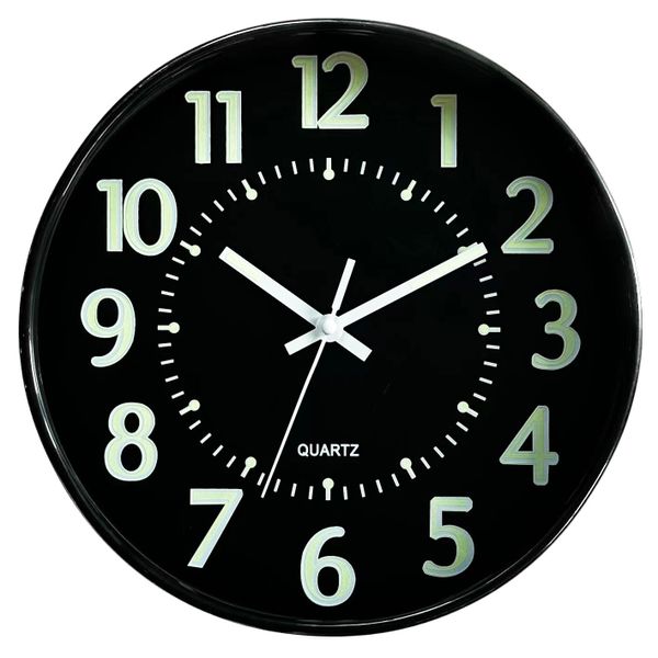 10 Inches Glow In The Dark Quartz Wall Clock