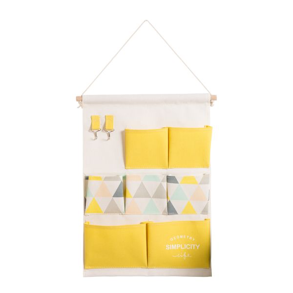 Fine Living Hanging Wall Tidy- Yellow