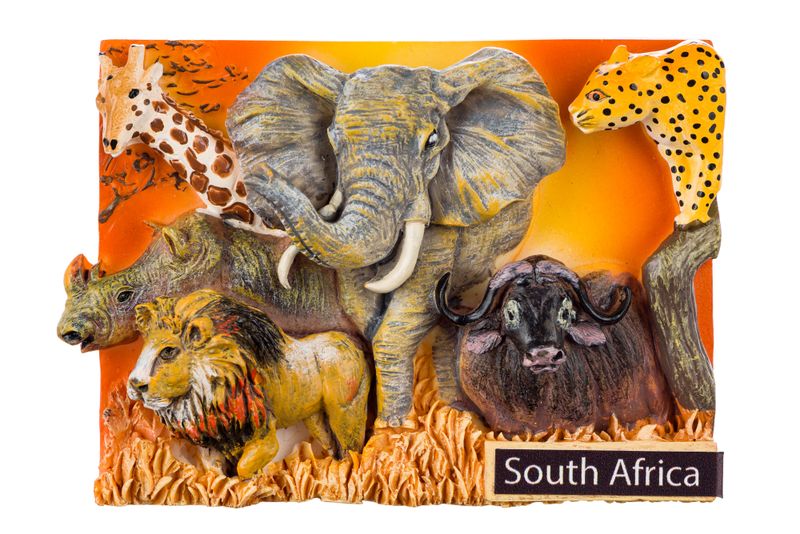 Africa's Legends - 3D Hand-Painted Magnet For Fun - Big 5 &amp; Giraffe