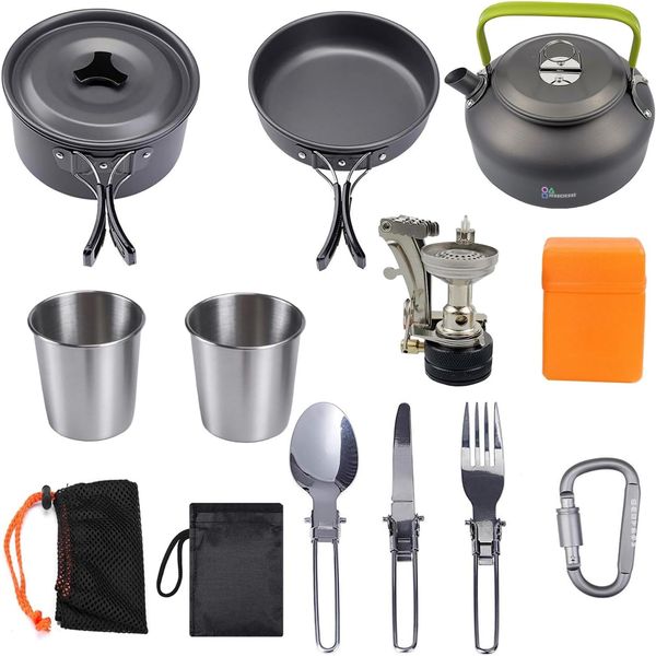Cooking Equipment Ultralight Cooking Camping Cookware Kit for Outdoor