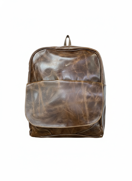 Smooth Brown Leather Backpack | Perfect for Parents | Travel Bag | Satchel