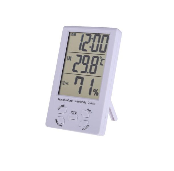 LCD Digital Indoor Outdoor Thermometer Humidity with Time Display