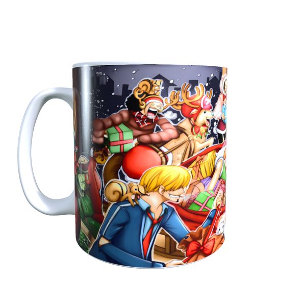 Opening Presents - One Piece Christmas Themed Coffee Mug