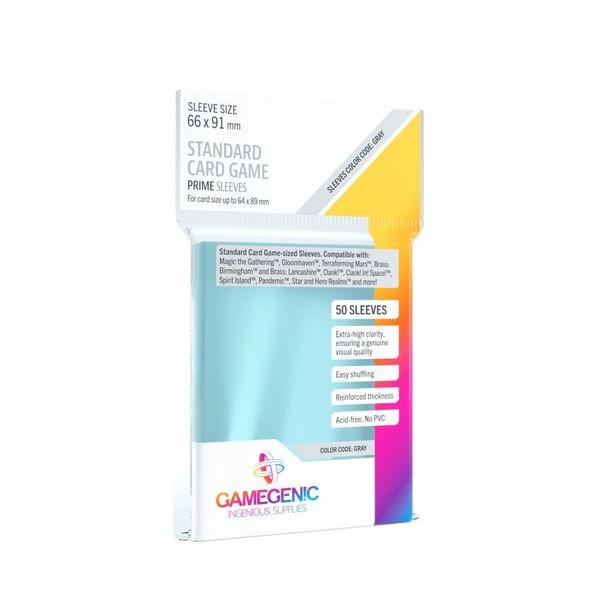 Gamegenic PRIME Sleeves: Standard Card Game - Grey