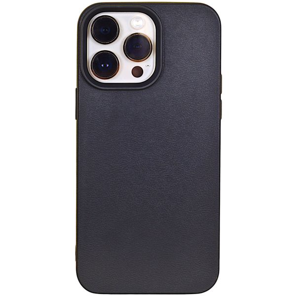 Phone Case with Leather Texture Feel for iPhone 15 Pro Max - Classic Black