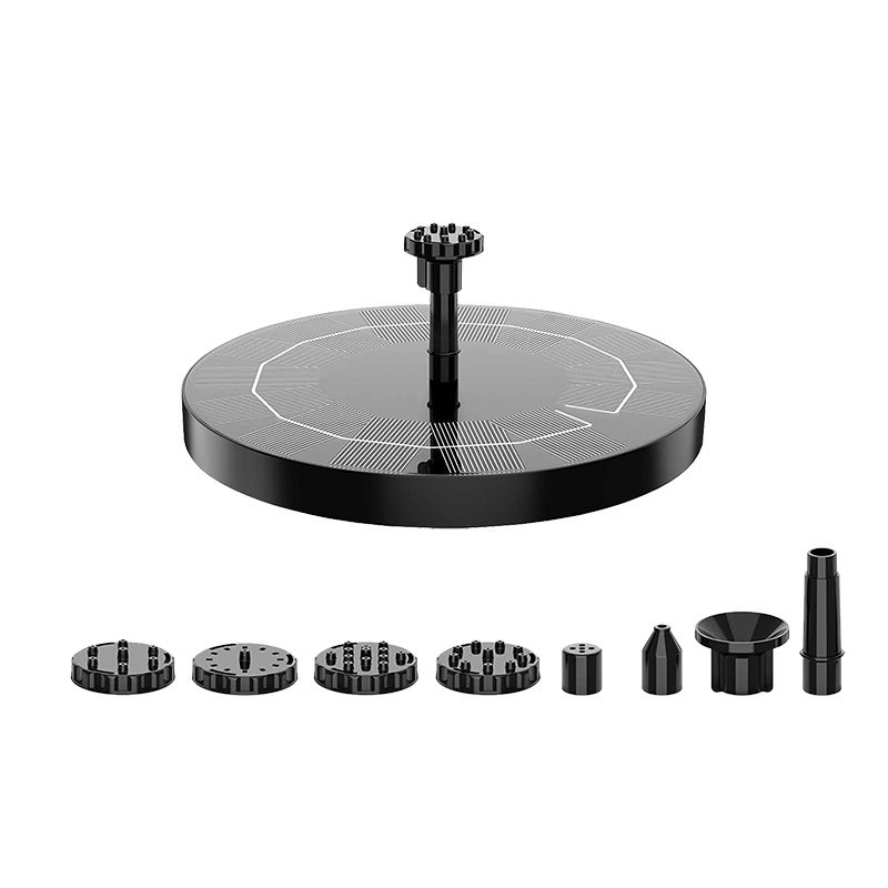 DHAO Solar Fountain Pump for Bird Bath With 6 Nozzles 16cm 1.5W