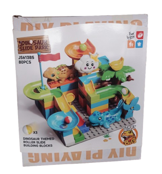 Marble Run Building Blocks,Animal Park Large Toy Block Set with 80 Pcs