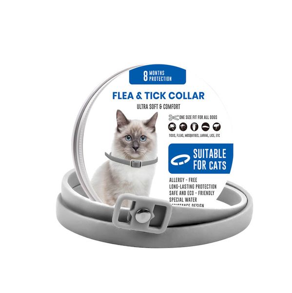 New Cat Flea &amp; Tick Collar:8-Month Protection,Anti-Loose Design-38cm