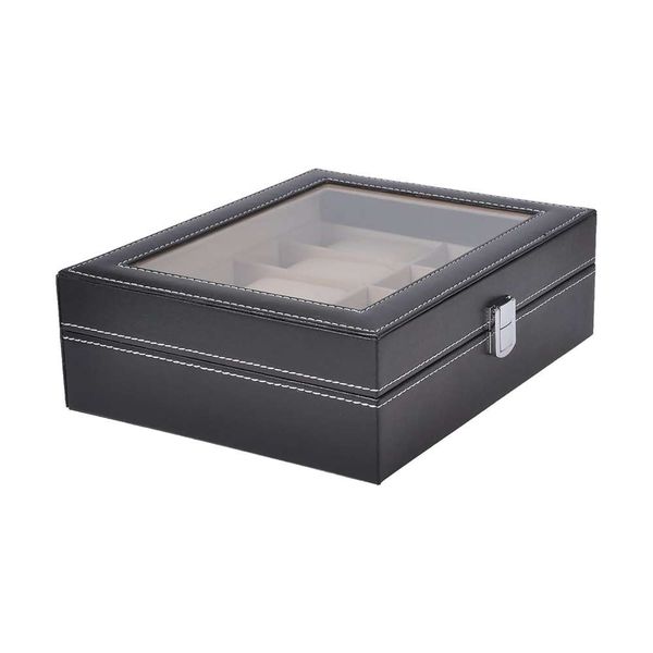 10 Grid PU Leather Watch Display Storage Box Organizer