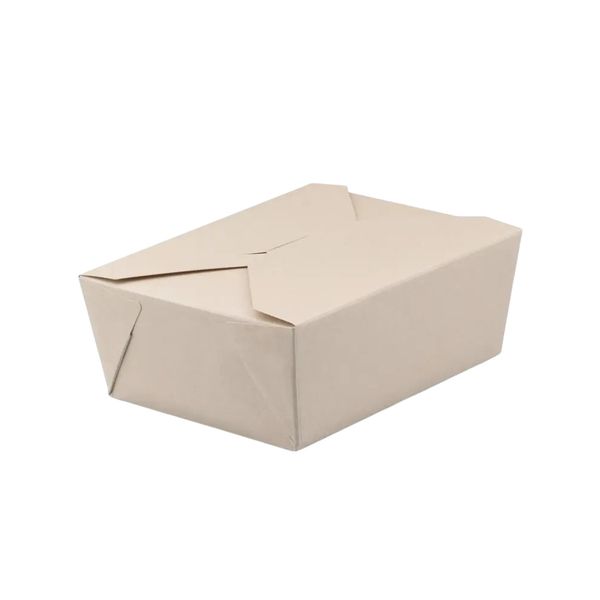 Disposable Bamboo Food Lunch Boxes Number 8 - Brown - 50 Pack