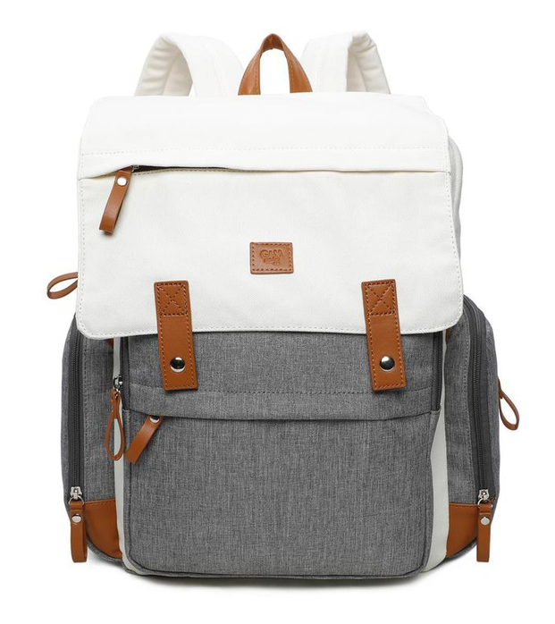 George & Mason Baby - Nappy Backpack With Changing Mat - Grey & Cream ...