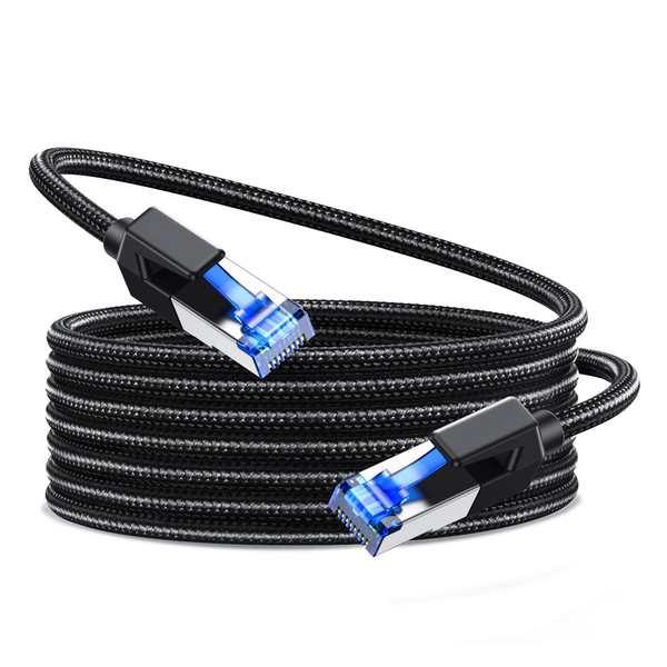 Cat8 High Speed Nylon Braided Ethernet Cable (F/FTP)- 40Gbps