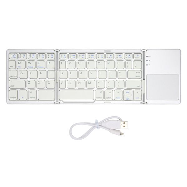 Foldable Keyboard iOS 63 Key Bluetooth Silver