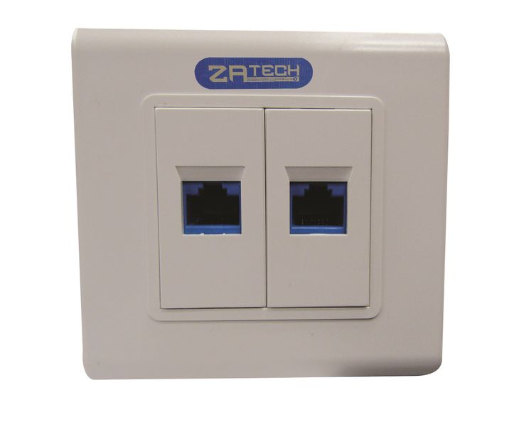 ZATECH Double Wall Plug with CAT6 UTP Socket