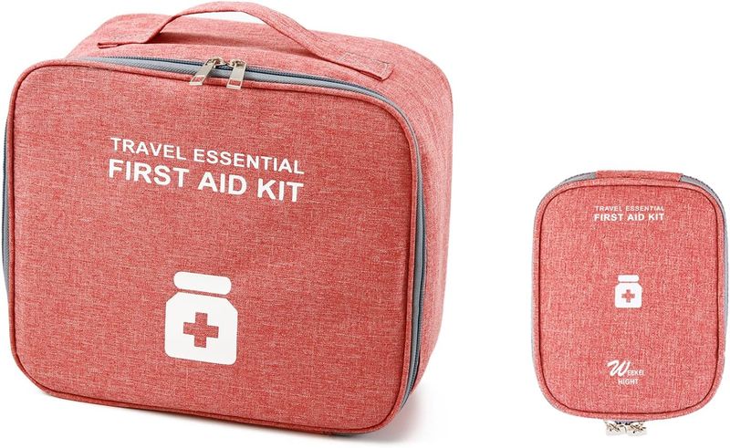 Portable First Aid Bag - Empty Travel Medicine Bag - Medical Supplies Organizer