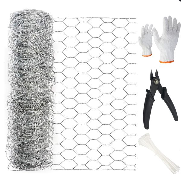 0.4Mx5M Pet Garden Netting Galvanized Metal Hexagonal Chicken Wire Fencing